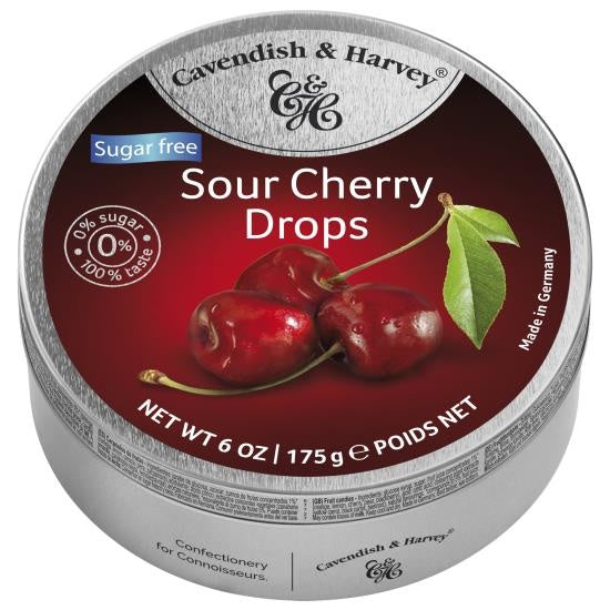 Cavendish & Harvey - Sour Cherry Lakritzs Suikervrij 175 Gram