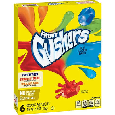 Betty Crocker - Fruit Gushers Erdbeer-Tropen-Sortiment 136 Gramm