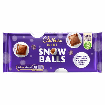 Cadbury - Barre de mini boules de neige au lait Dairy Milk 110 grammes