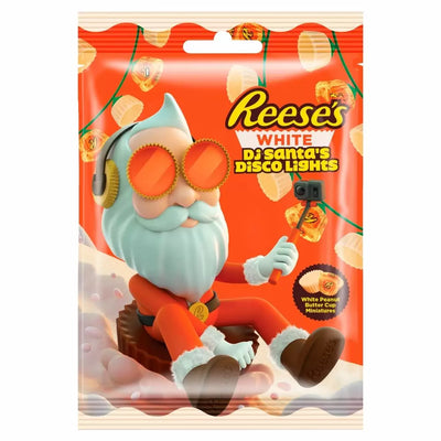 Reese's - Miniatures au beurre de cacahuète White DJ Santa Lights Sachet de 70 grammes