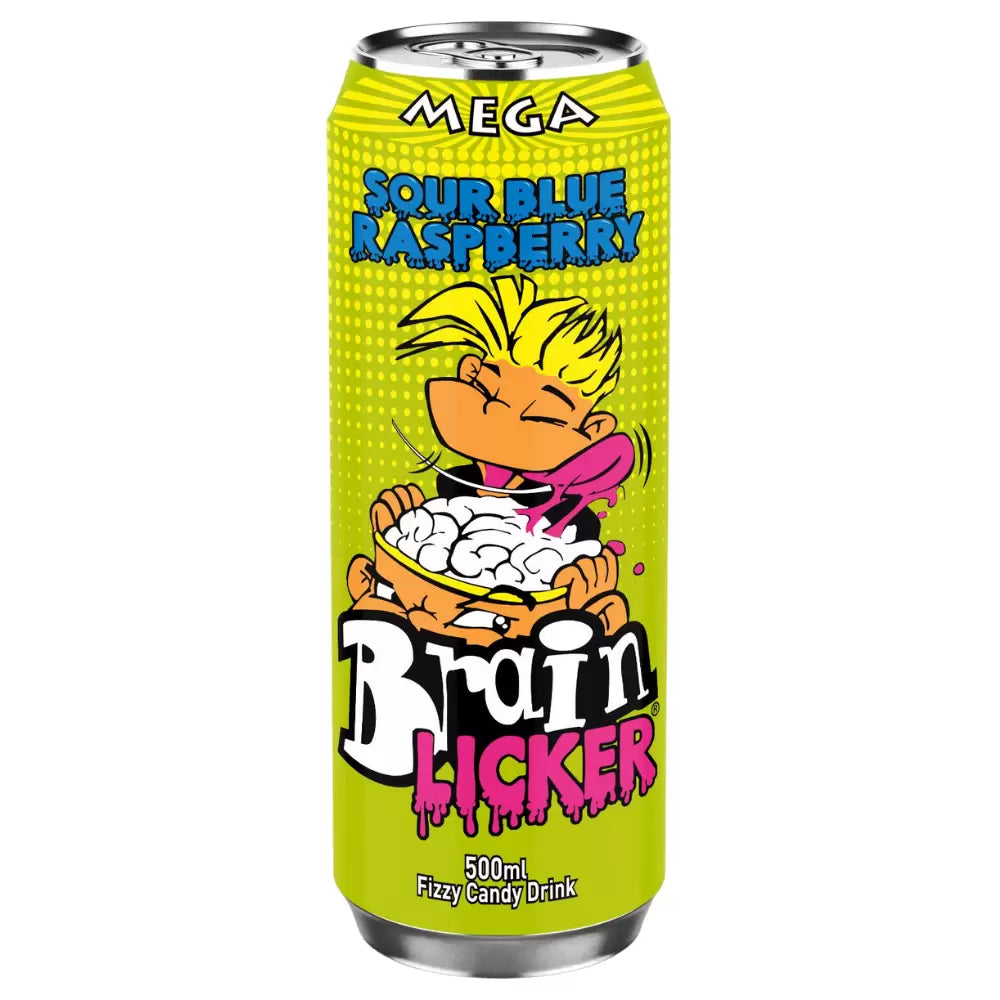 Mega Brain – Licker Sour Blaue Himbeere Brausegetränk Dose 500 ml