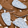 Geboorte chocolade voeten blauw 10 stuks