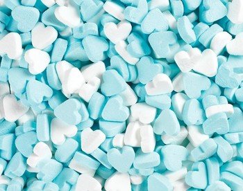 Fortune - Cœurs de menthe poivrée blancs et bleus 1 kg