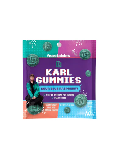 Feastables - Karl Gummies - Sauerblaue Himbeere 50 Gramm
