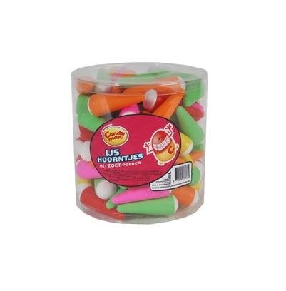 Candyman Ijshoorntjes Gevuld Met Vruchtenpoeder 90 Stuks