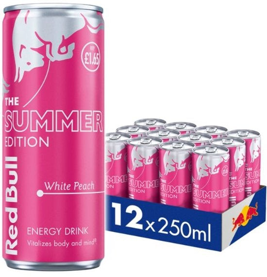 Red Bull - TRed Bull - The Summer White Peach 250ml 12 Blikjeshe Summer White Peach 250ml 12 Blikjes - Copy