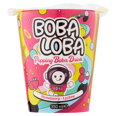 Boba Loba Bubble Tea - Strawberry Lychee 350ml