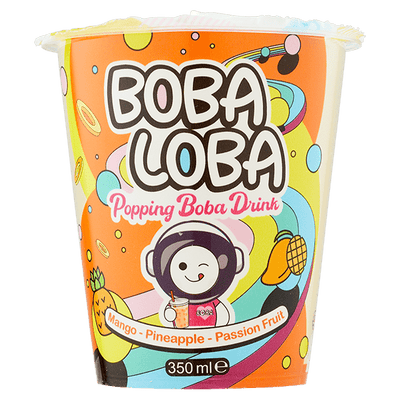 Thé aux perles Boba Loba - Mangue, ananas et fruit de la passion 350 ml