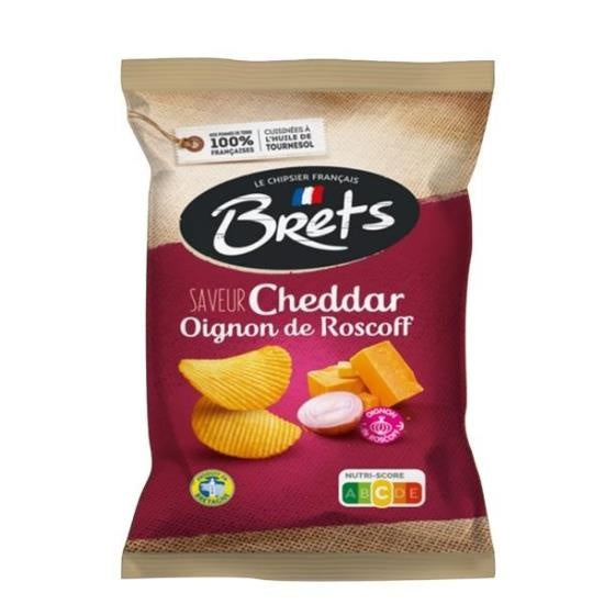 Brets - Cheddar Roscoff (uien) Chips 125 Gram 10 Pièces