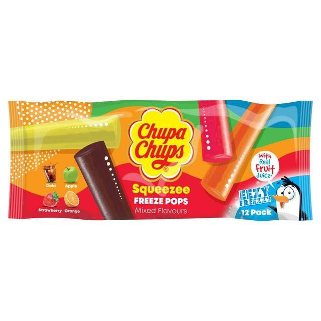 Chupa Chups - Glaces à l'eau, saveurs assorties, paquet de 12