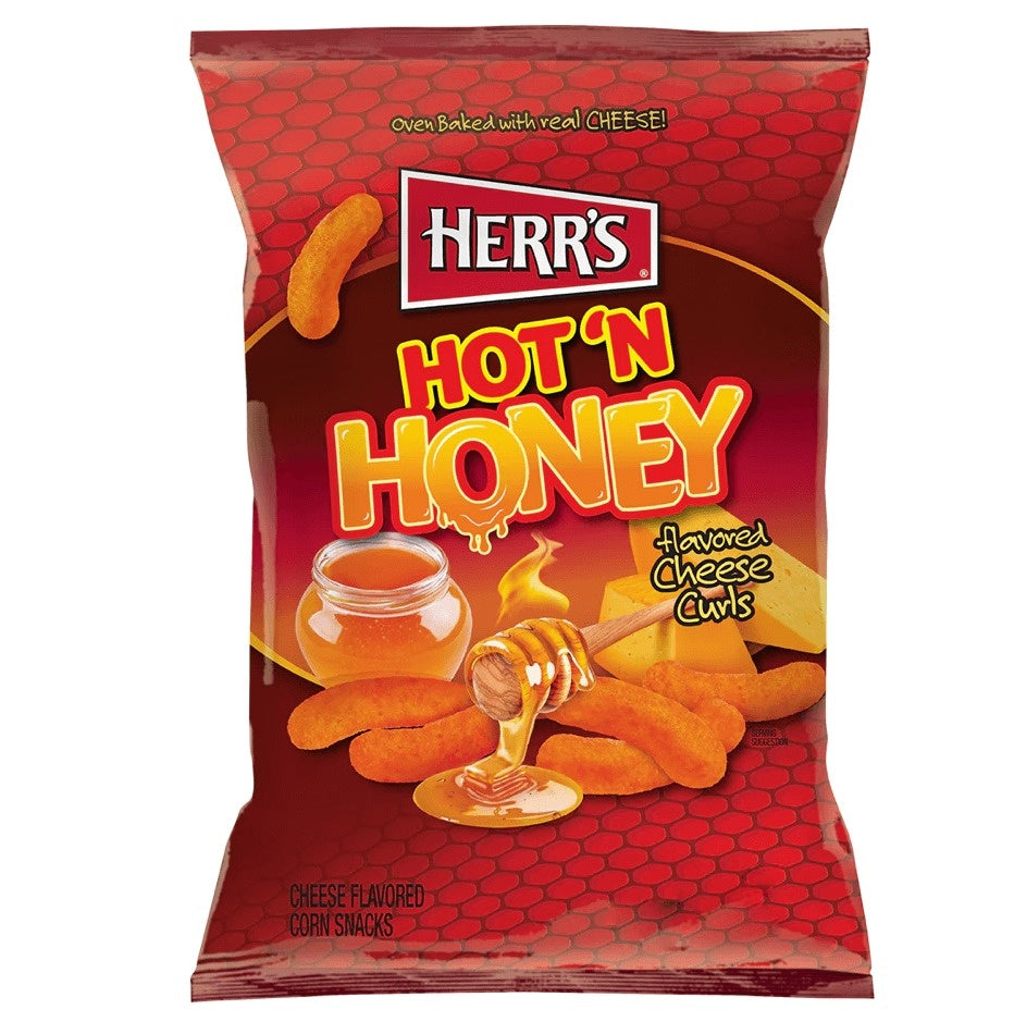 Herr's - Hot 'n Honey Cheese Flavoured Curls 113 Gram