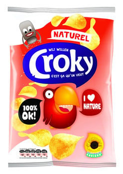 Croky Chips Natur 100 Gramm 12 Beutel