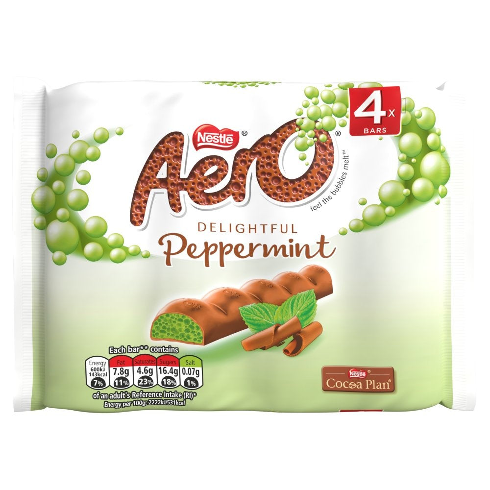 Nestlé - Aero Menthe poivrée, paquet de 4, 108 grammes