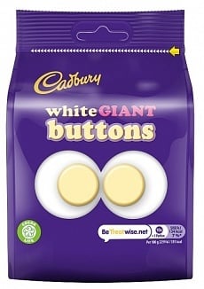 Cadbury - Weiße Riesen-Knöpfe 95 Gramm