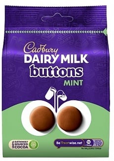 Cadbury - Dairy Milk Mint Giant Buttons 95 Gramm