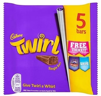 Cadbury - Twirl 5er-Packung 100 Gramm