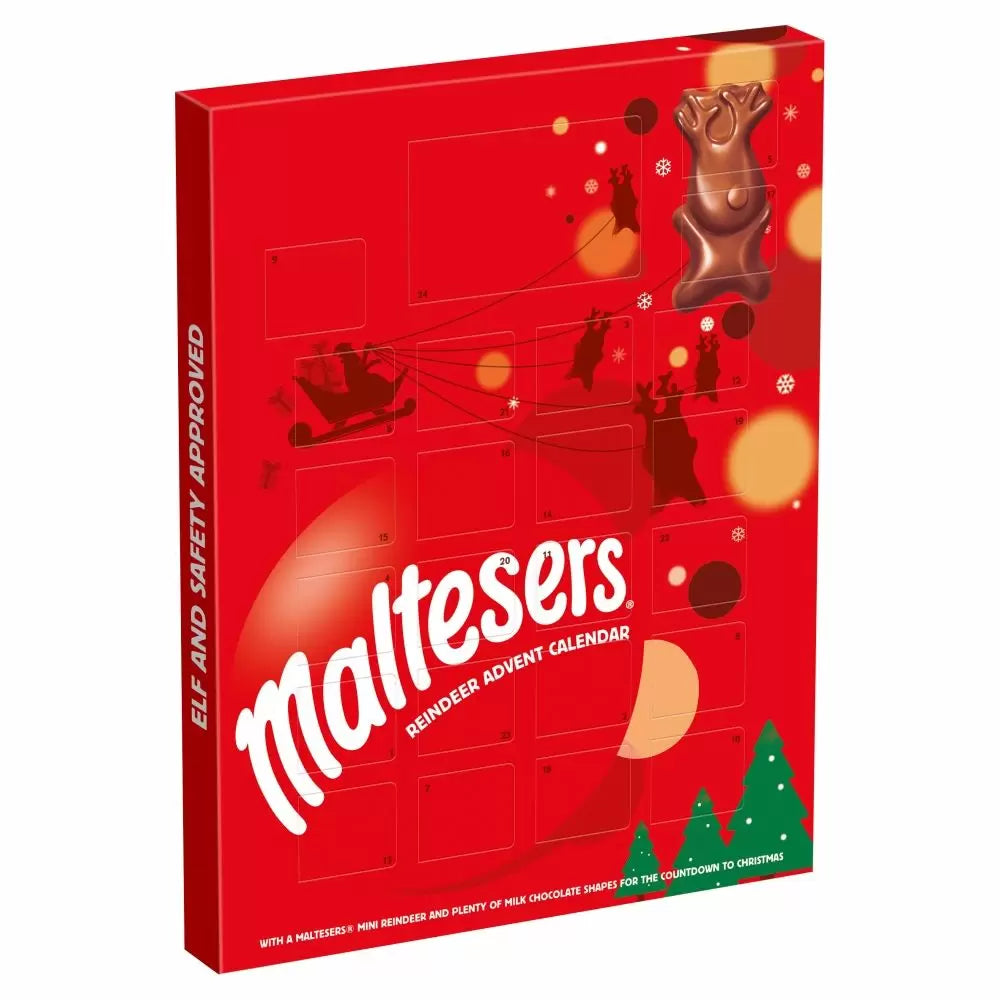 Maltesers - Calendrier de l'Avent de Noël en chocolat en forme de renne 108 grammes