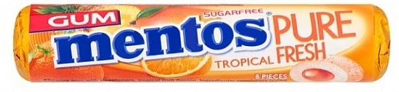 Mentos - Kaugummi Pure Fresh Tropical Zuckerfrei 16 Gramm