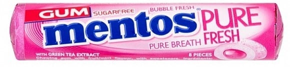 Mentos - Chewing-gum Pure Fresh Bubble Fresh sans sucre 16 grammes