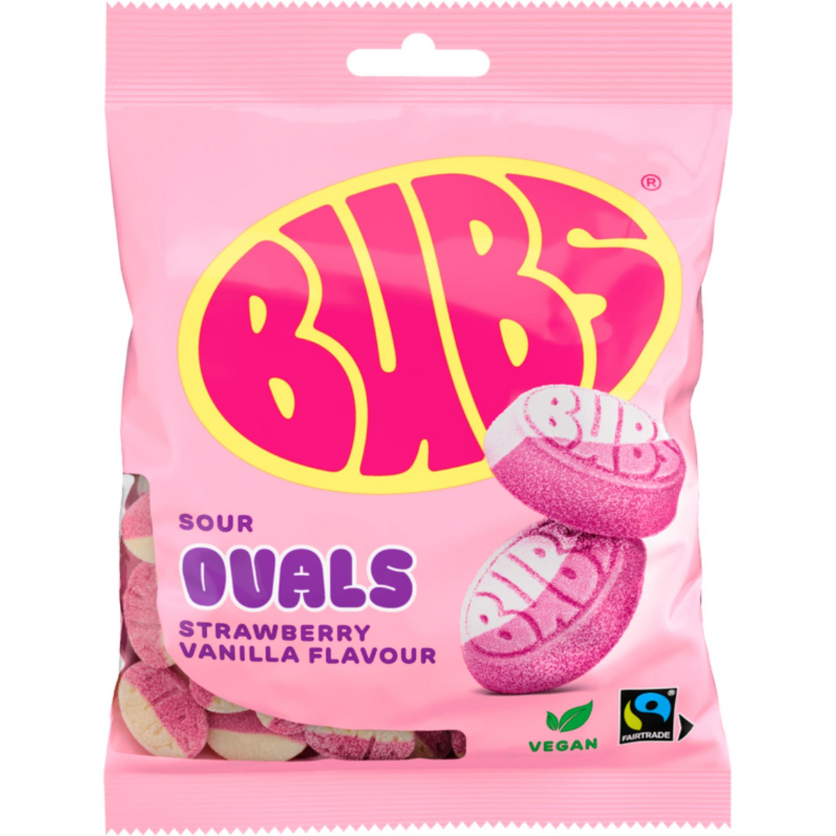 Bubs - Godis Goody Sour Ovals Strawberry & Vanilla 90 Gram