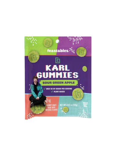 Feastables - Karl Gummies - Saurer grüner Apfel 50 Gramm