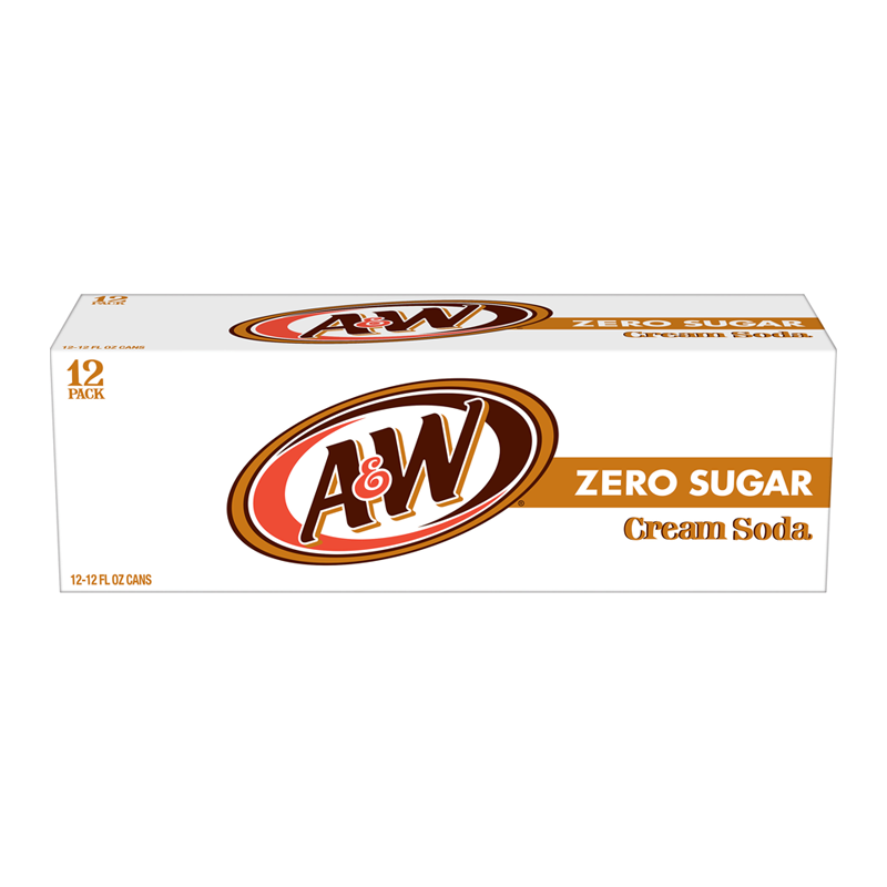 A&amp;W - Crème Soda Zéro Sucre 355 ml, Pack de 12