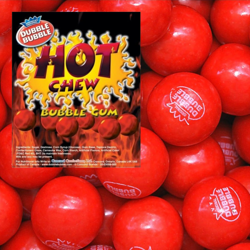 Dubble Bubble - Boules de gomme à mâcher à la cannelle Hot Chew 1 kg