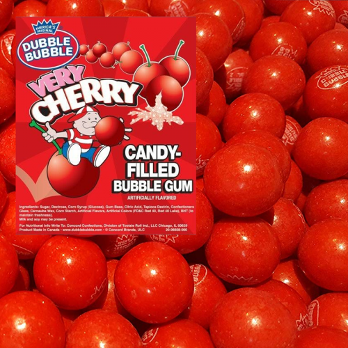 Dubble Bubble – Kaugummibällchen gefüllt mit Kirschbonbons, 1 kg
