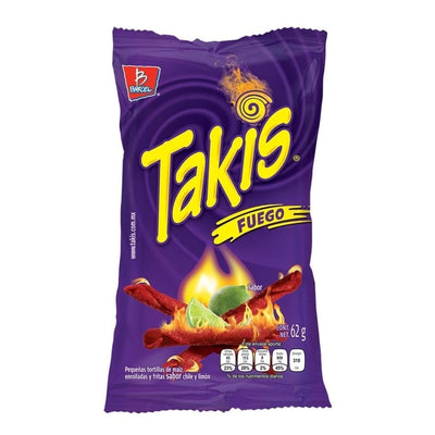 Takis - Fuego Hot Chili Pepper & Lime Tortilla Chips 62 Gramm