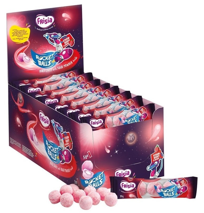 Frisia - Rocket Balls Strawberry 5-strip 50 Stuks