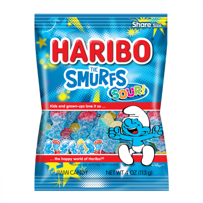 Haribo - Sachets de Schtroumpfs acidulés 113 grammes
