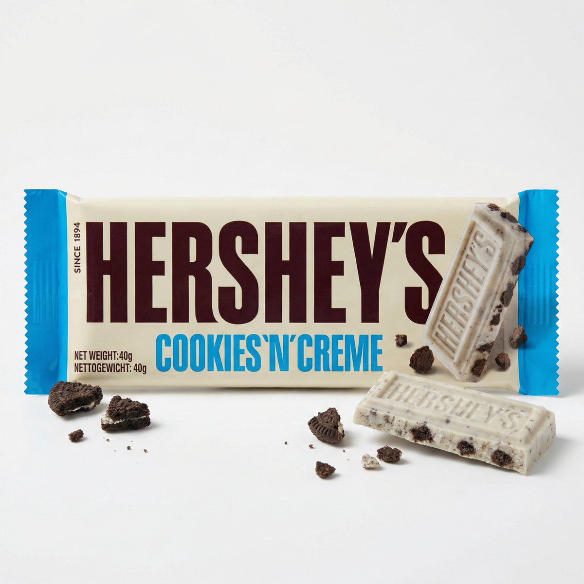 Hershey's - White Cookies N' Crème Bar 40 Gram