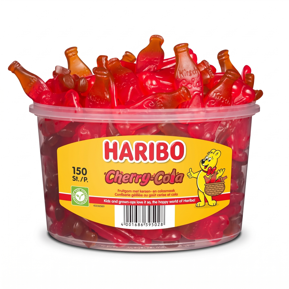 Haribo Silo Kers Cola Flesjes 150 Stuks 1350 Gram