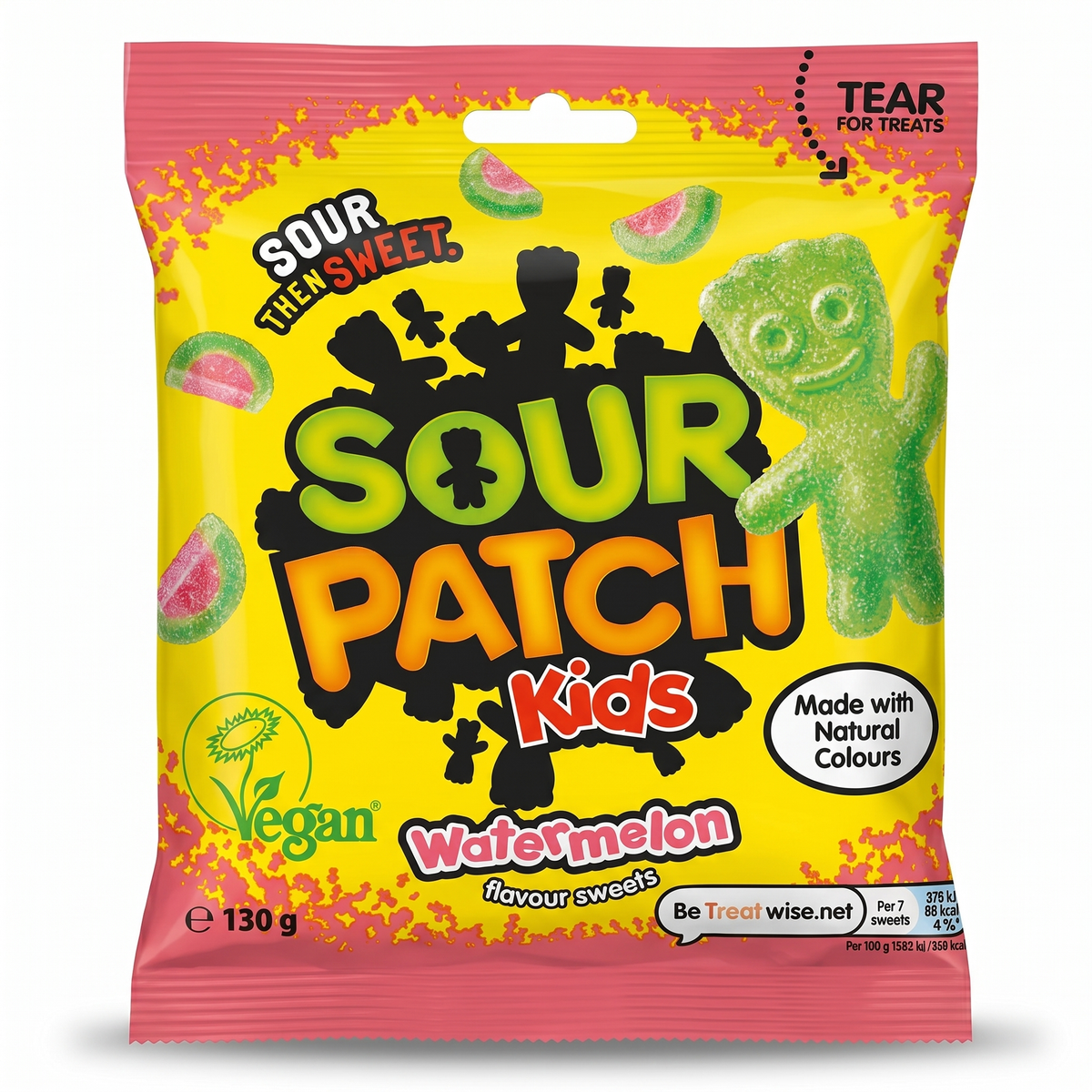 Sour Patch - Süßigkeiten mit Wassermelonengeschmack für Kinder, 130-Gramm-Beutel