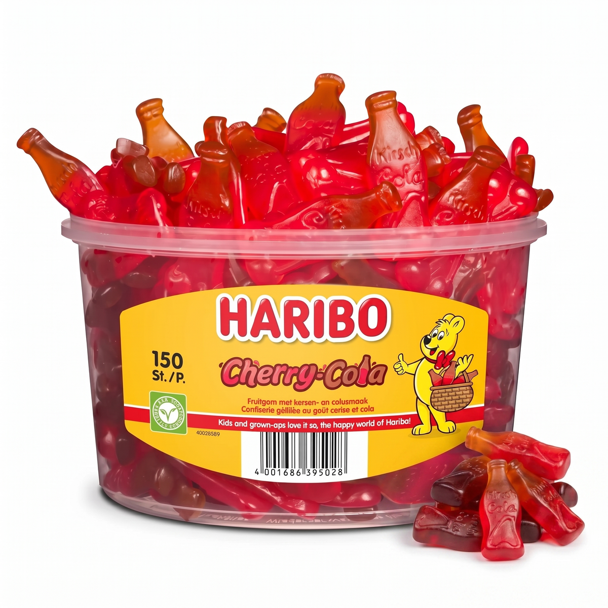 [DEAL] Haribo Silo Kers Cola Flesjes 150 Stuks 1350 Gram