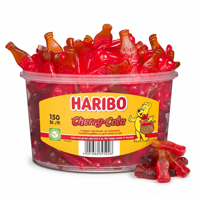 [DEAL] Haribo Silo Kers Cola Flesjes 150 Stuks 1350 Gram