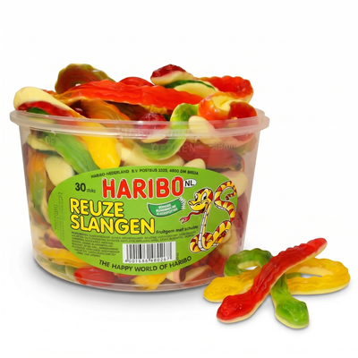 [DEAL] Haribo Reuze Slangen Snoepsilo 30 Stuks 1200 Gram