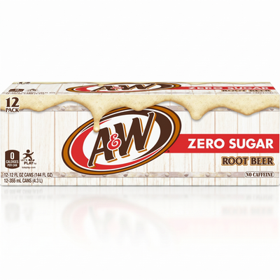 A&W - Zero Cream Soda 355ml 12 Canettes ***THT 05-12-2025***