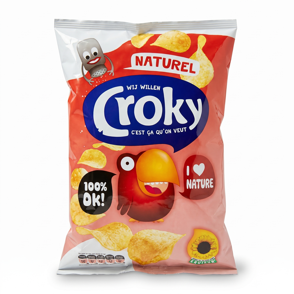 Croky Chips Naturel 40 g, 20 sachets
