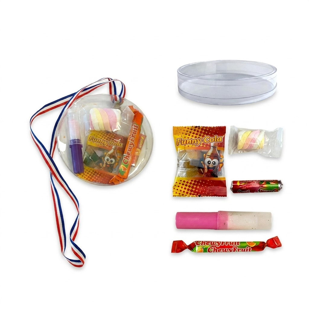 Vierdaagse Medaille Verpakt Snoep Met Lint