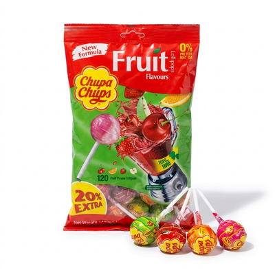 Chupa Chups - Sucettes Fruits 100 + 20 Gratuites