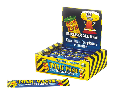 Toxic Waste - Sour Blue Raspberry Chew Bar 20 Gram 50 Stück