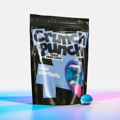 Crunch Punch – Gefriergetrocknete Bonbons – Blaue Sternkugeln 100 Gramm