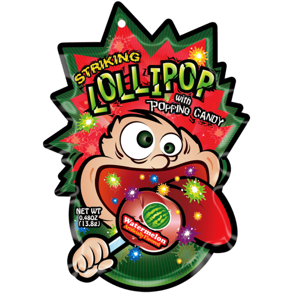 Auffällig – Lutscher mit Knallbrause-Wassermelonengeschmack, 13,8 Gramm
