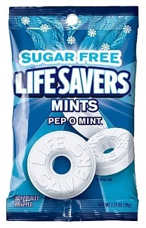 Bonbons durs Lifesavers à la menthe Pep O sans sucre 78 grammes