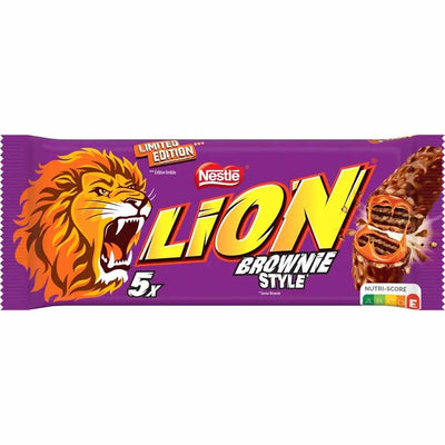 Nestlé - Brownies Lion, format collation, paquet de 5, 150 grammes