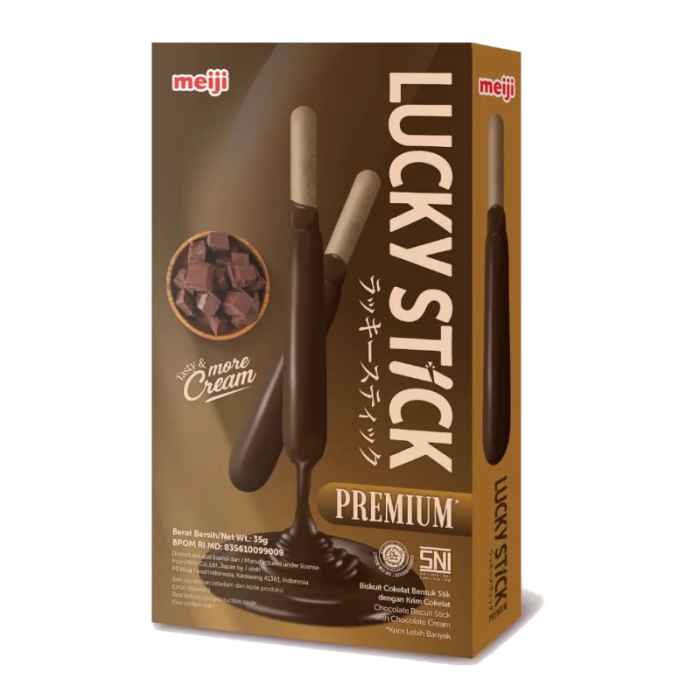 Meiji - Lucky Stick Premium Chocolate 35 Gram