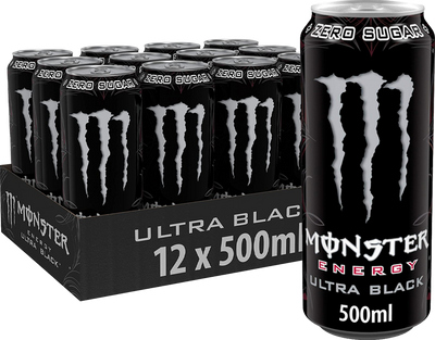 Monster - Ultra Black 500ml 12 Canettes