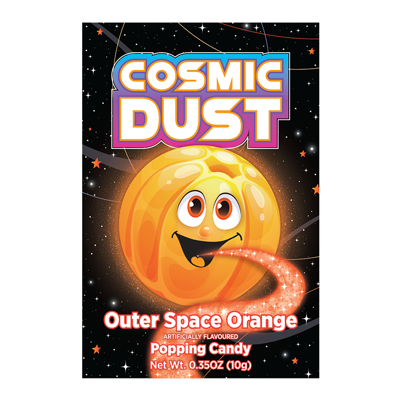 Poussière Cosmique - Bonbons pétillants à l'orange de l'espace 10 grammes
