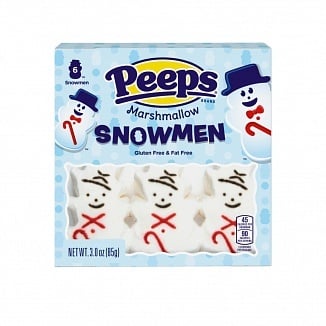Peeps - Bonhommes de neige en guimauve, paquet de 6, 85 grammes